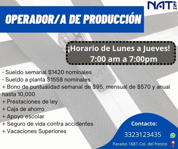 Operadores de Producción