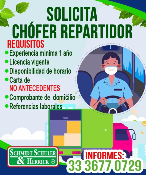 Chofer Repartidor y Otras Vacantes