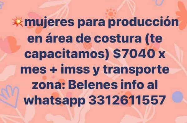 Mujeres Area de Costura