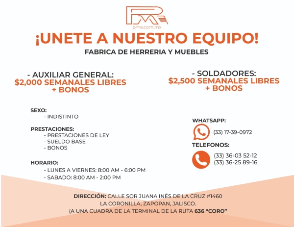 Auxiliar General y Soldadores