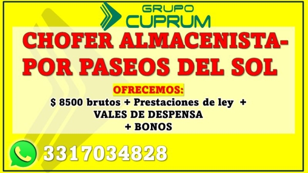 Chofer Almacenista