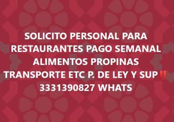 Personal Restaurantes