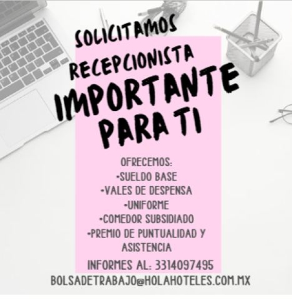 Recepcionista Vacante