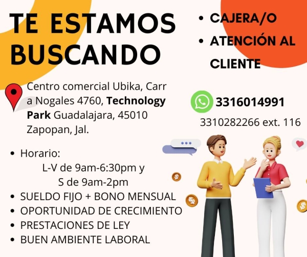 Cajera o Atención al Cliente