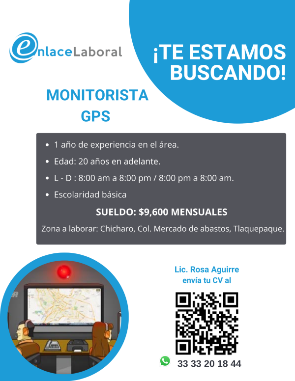 Monitorista con experiencia en GPS